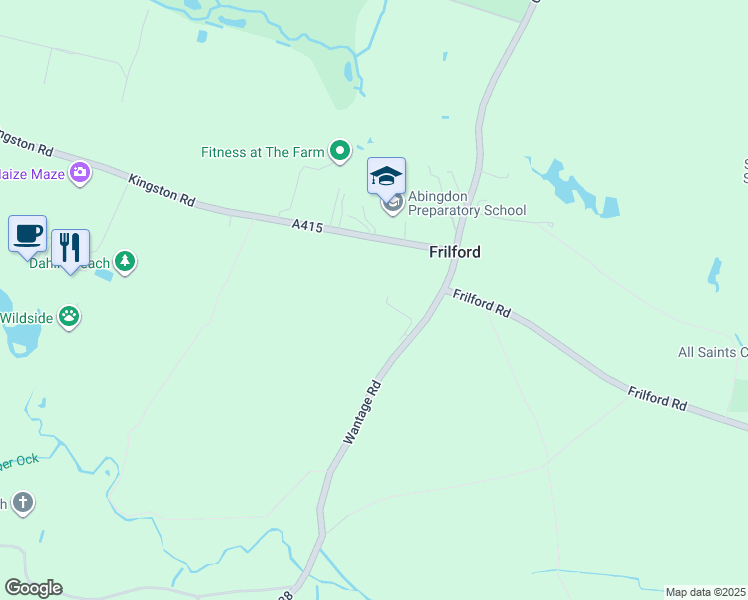 map of restaurants, bars, coffee shops, grocery stores, and more near Wantage Road in Oxfordshire