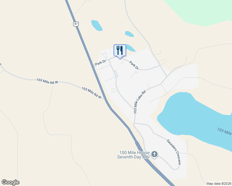 map of restaurants, bars, coffee shops, grocery stores, and more near Park Drive in Cariboo