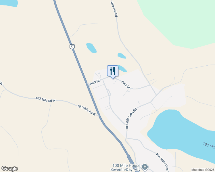 map of restaurants, bars, coffee shops, grocery stores, and more near Park Drive in Cariboo