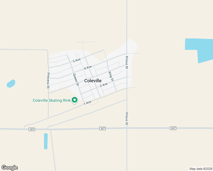 map of restaurants, bars, coffee shops, grocery stores, and more near 105 2 Avenue in Coleville