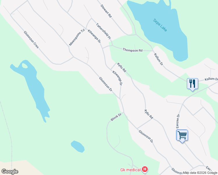 map of restaurants, bars, coffee shops, grocery stores, and more near Gloinnzun Drive in 108 Mile Ranch