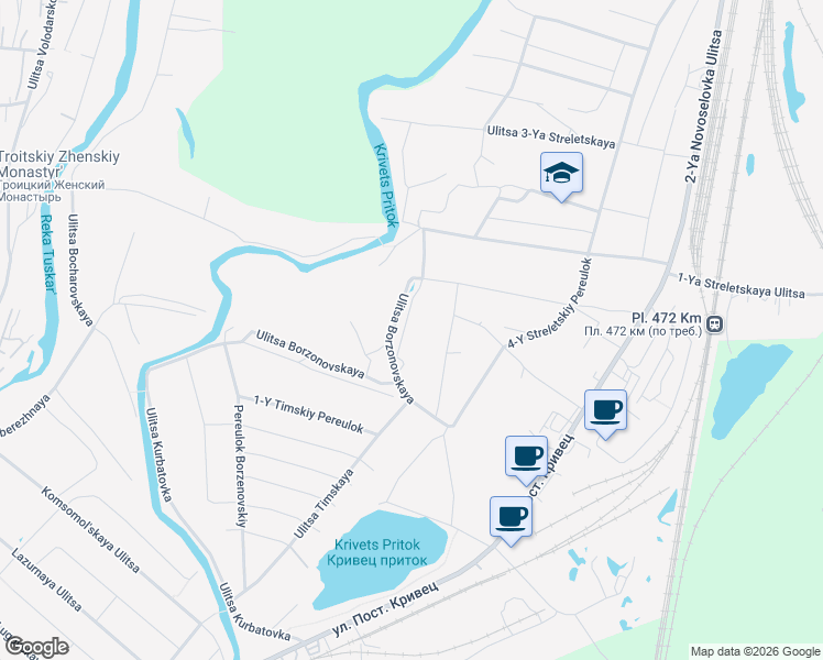 map of restaurants, bars, coffee shops, grocery stores, and more near in Kursk