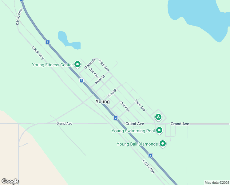 map of restaurants, bars, coffee shops, grocery stores, and more near 301 2nd Avenue in Young