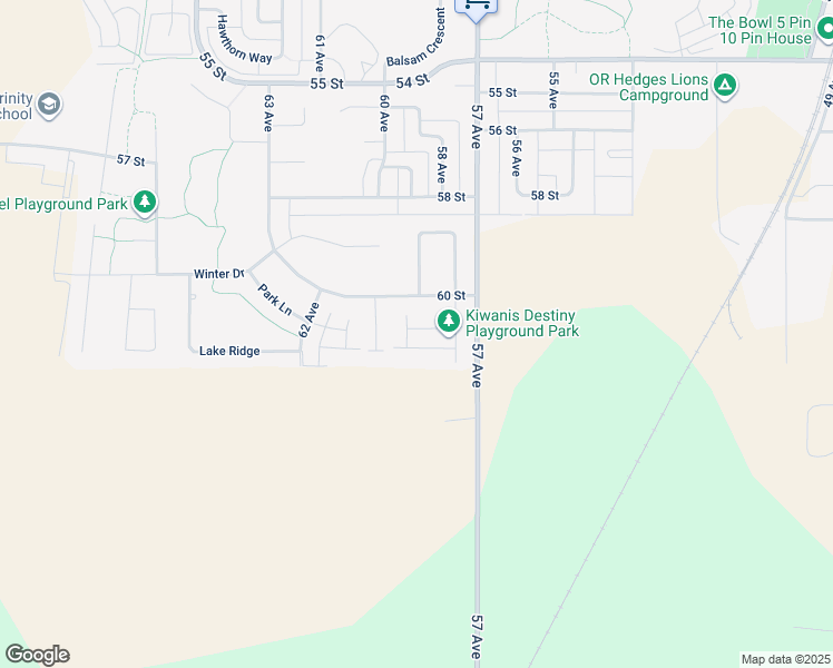 map of restaurants, bars, coffee shops, grocery stores, and more near 34 Destiny Place in Olds