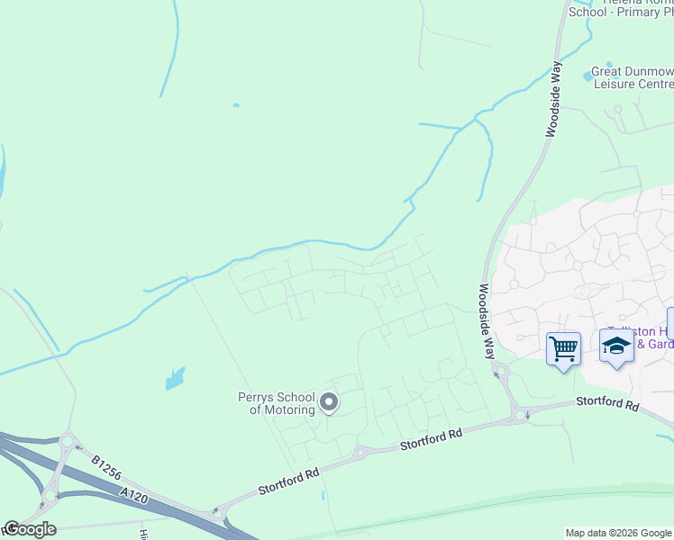 map of restaurants, bars, coffee shops, grocery stores, and more near Cygnet Way in Essex