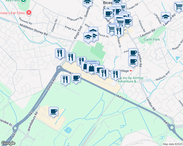map of restaurants, bars, coffee shops, grocery stores, and more near 450 Pingle Drive in Oxfordshire