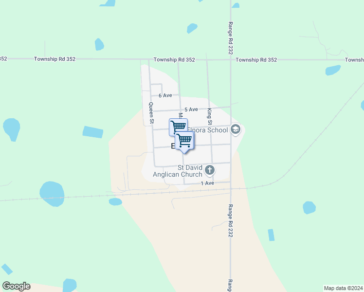 map of restaurants, bars, coffee shops, grocery stores, and more near in Elnora