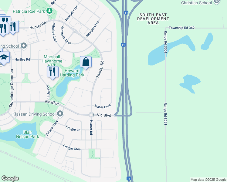 map of restaurants, bars, coffee shops, grocery stores, and more near 710 Sutter Crescent in Saskatoon