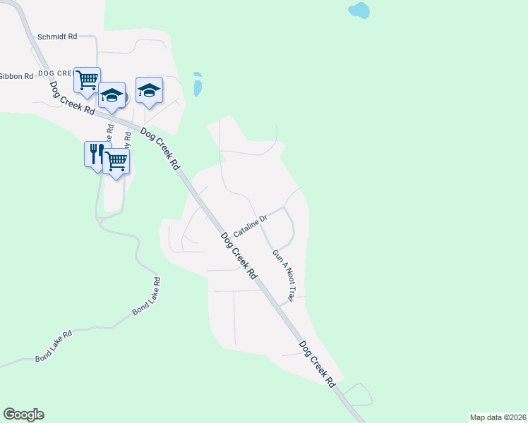map of restaurants, bars, coffee shops, grocery stores, and more near 1414 Gun a Noot Trail in Williams Lake