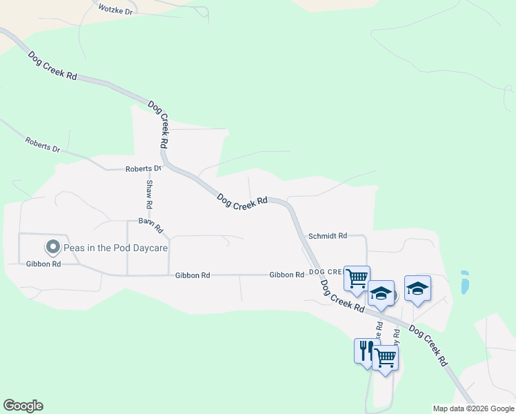 map of restaurants, bars, coffee shops, grocery stores, and more near 911 Dog Creek Road in Williams Lake