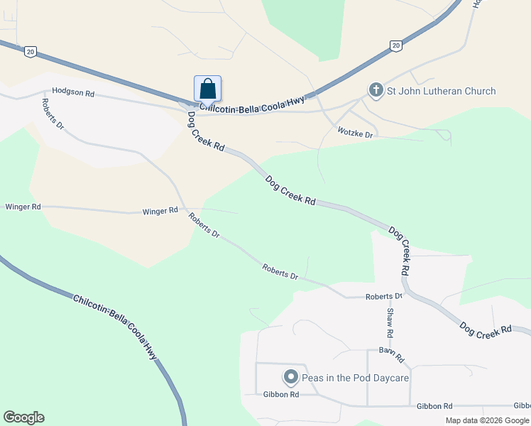 map of restaurants, bars, coffee shops, grocery stores, and more near 550 Dog Creek Road in Williams Lake