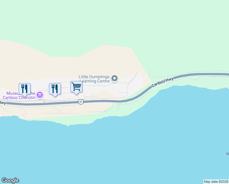 map of restaurants, bars, coffee shops, grocery stores, and more near 1905 Boe Place in Williams Lake