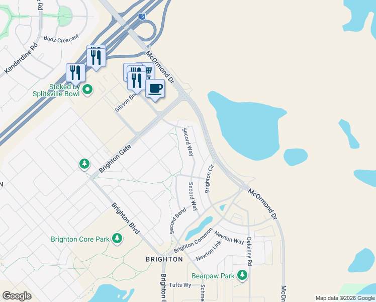map of restaurants, bars, coffee shops, grocery stores, and more near 310 Secord Way in Martensville