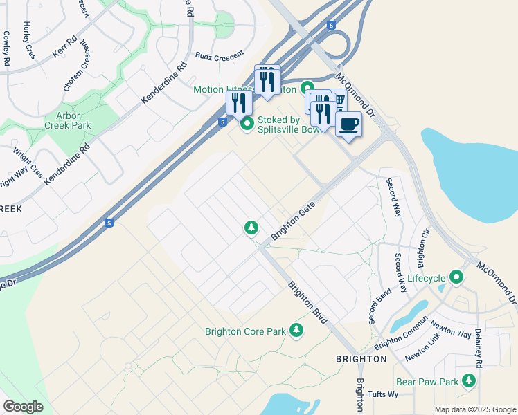 map of restaurants, bars, coffee shops, grocery stores, and more near 815 McFaull Rise in Saskatoon