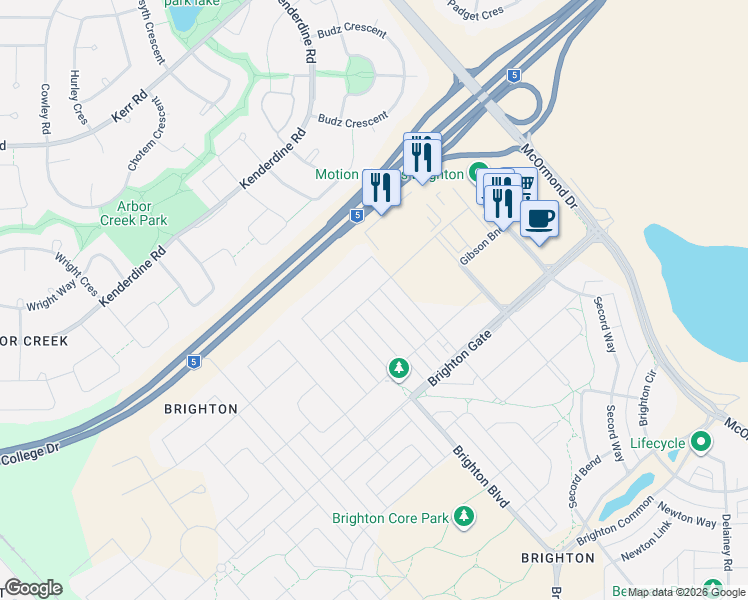 map of restaurants, bars, coffee shops, grocery stores, and more near 895 McFaull Rise in Saskatoon