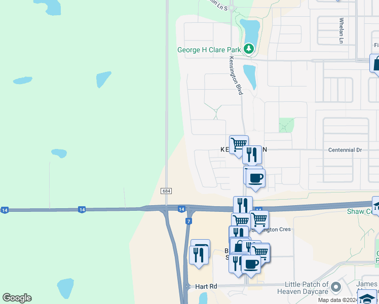 map of restaurants, bars, coffee shops, grocery stores, and more near 427 Hassard Close in Saskatoon