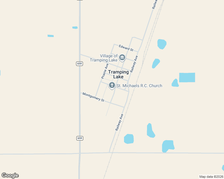 map of restaurants, bars, coffee shops, grocery stores, and more near 335 Saskatchewan Avenue in Tramping Lake
