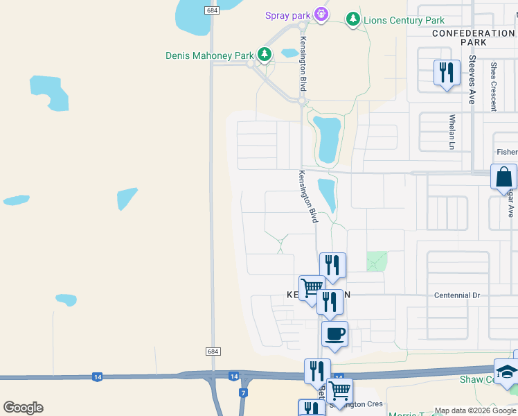 map of restaurants, bars, coffee shops, grocery stores, and more near 703 Labine Court in Saskatoon