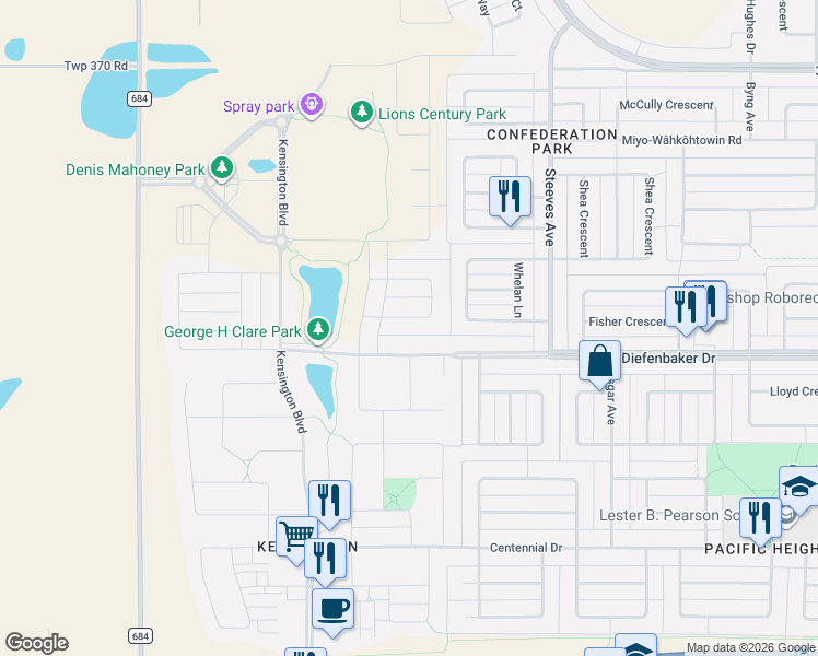 map of restaurants, bars, coffee shops, grocery stores, and more near in Saskatoon