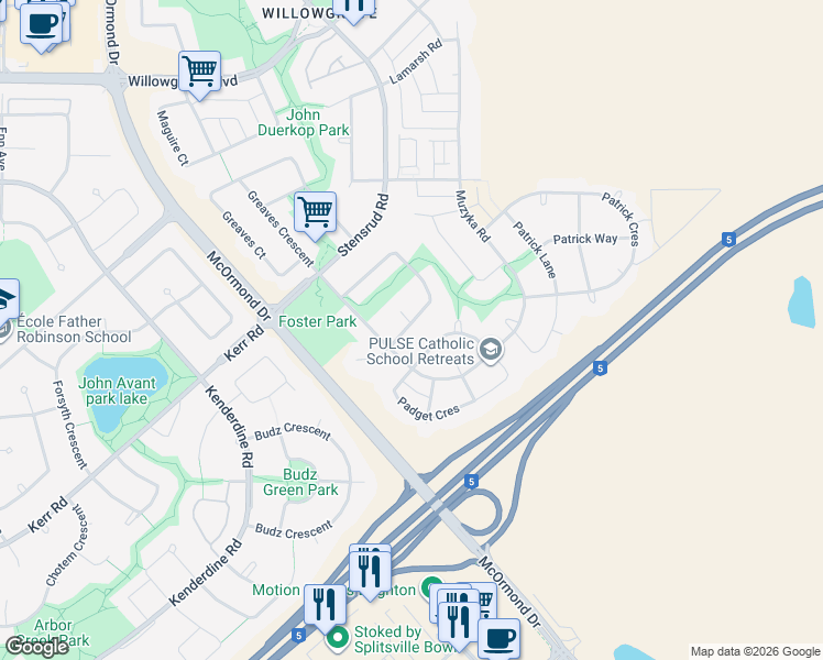map of restaurants, bars, coffee shops, grocery stores, and more near 606 Bennion Crescent in Saskatoon