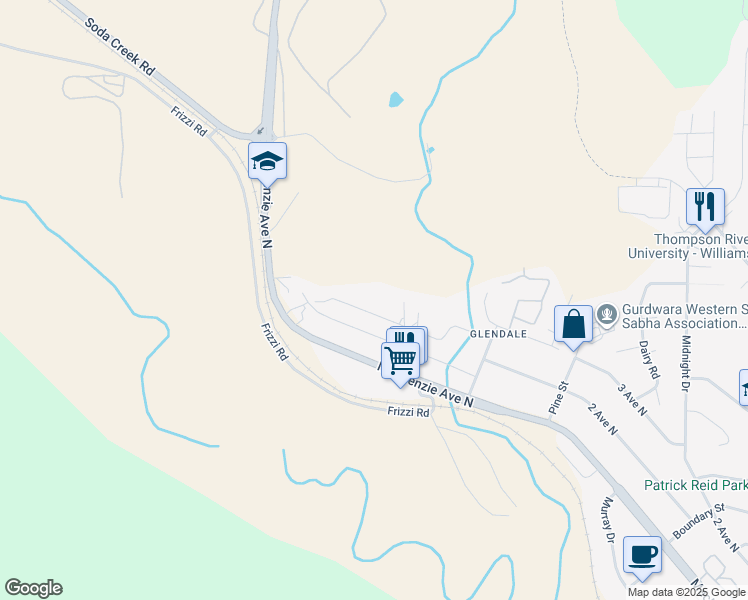 map of restaurants, bars, coffee shops, grocery stores, and more near 3026 Edwards Drive in Williams Lake