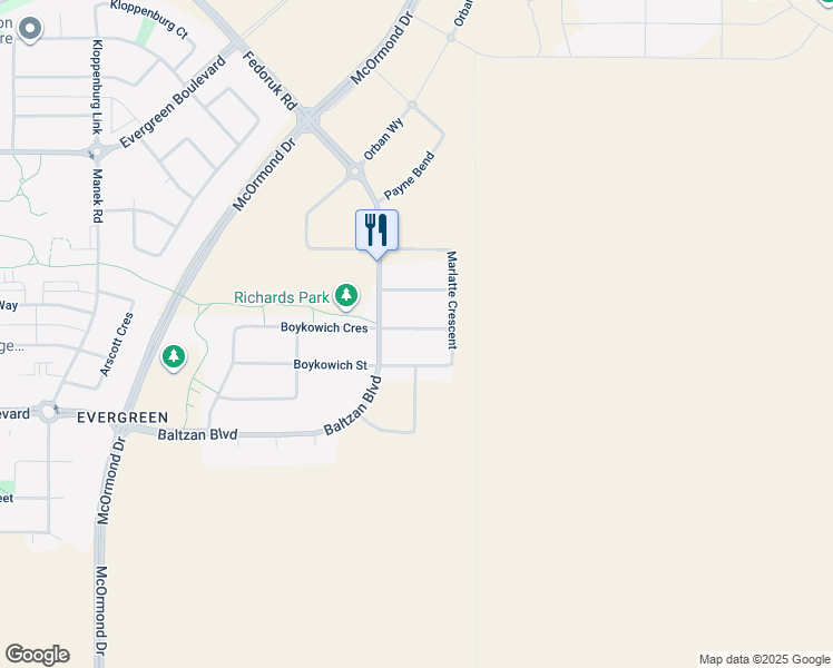 map of restaurants, bars, coffee shops, grocery stores, and more near 342 Marlatte Street in Saskatoon