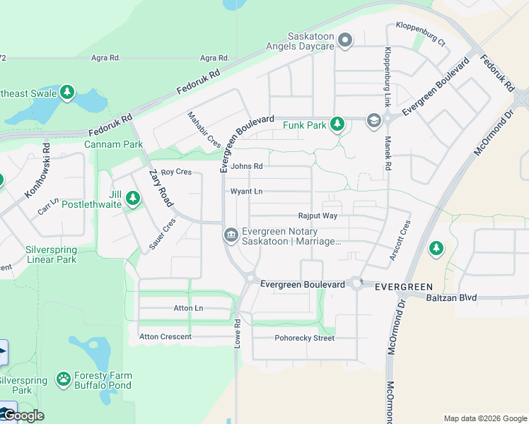 map of restaurants, bars, coffee shops, grocery stores, and more near 123 Rajput Way in Saskatoon