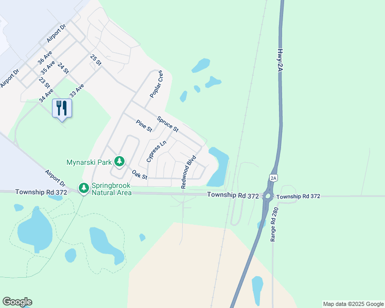 map of restaurants, bars, coffee shops, grocery stores, and more near 150 Red Ash Cove in Springbrook