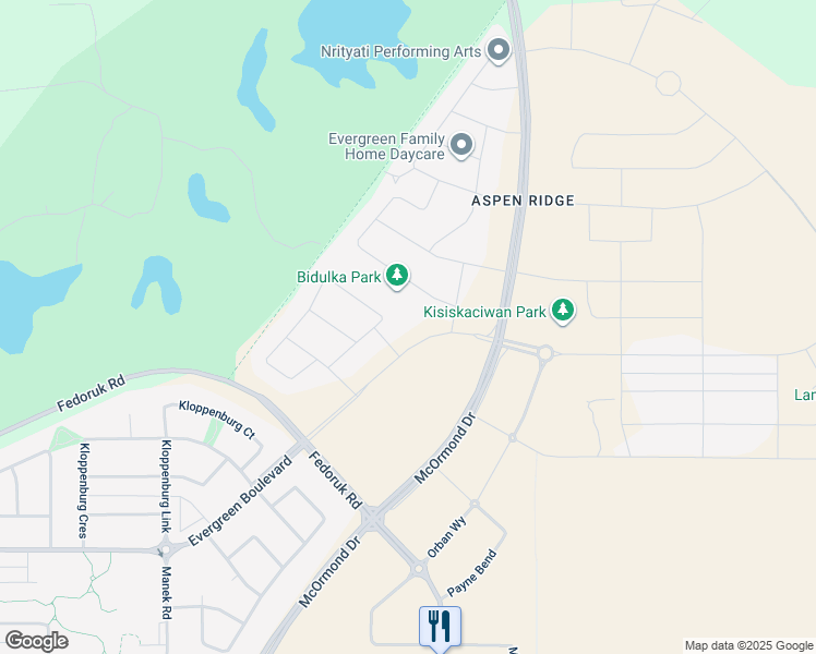 map of restaurants, bars, coffee shops, grocery stores, and more near 690 Fast Crescent in Saskatoon