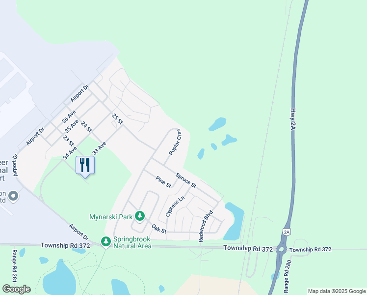 map of restaurants, bars, coffee shops, grocery stores, and more near 41 Poplar Crescent in Springbrook