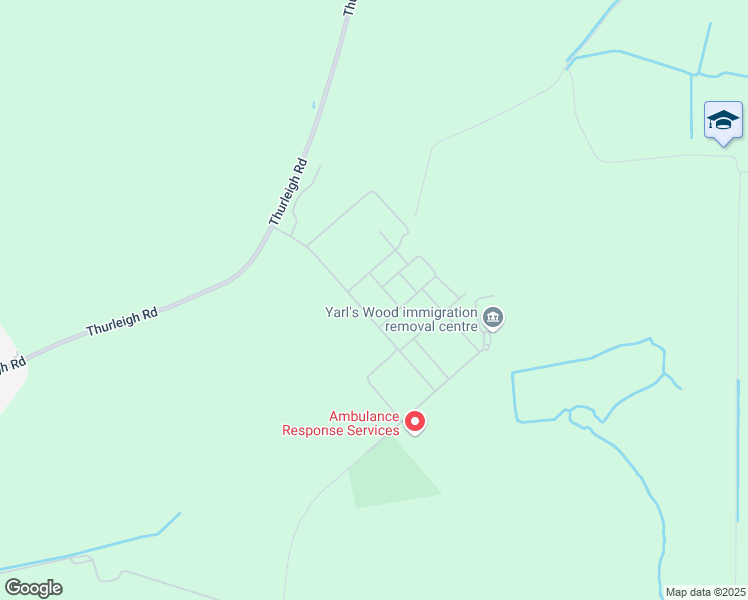map of restaurants, bars, coffee shops, grocery stores, and more near Thurleigh Road in Milton Ernest