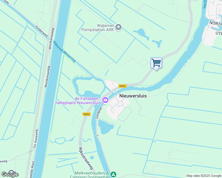map of restaurants, bars, coffee shops, grocery stores, and more near 17 Stationsweg in Nieuwersluis