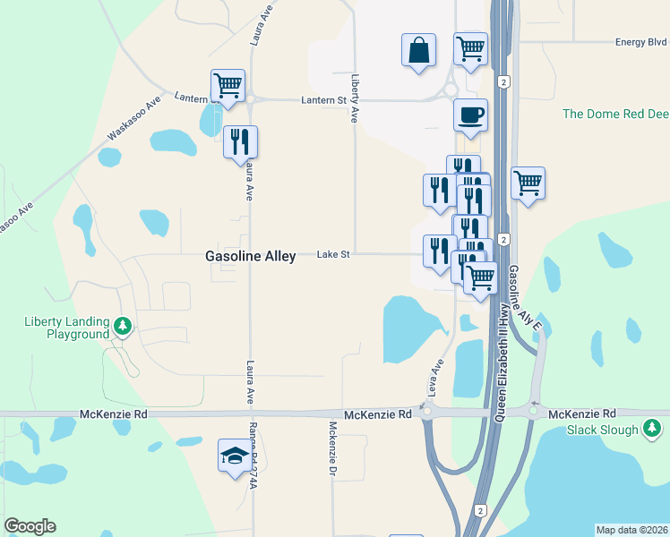 map of restaurants, bars, coffee shops, grocery stores, and more near 217 Lake Street in Division No. 8