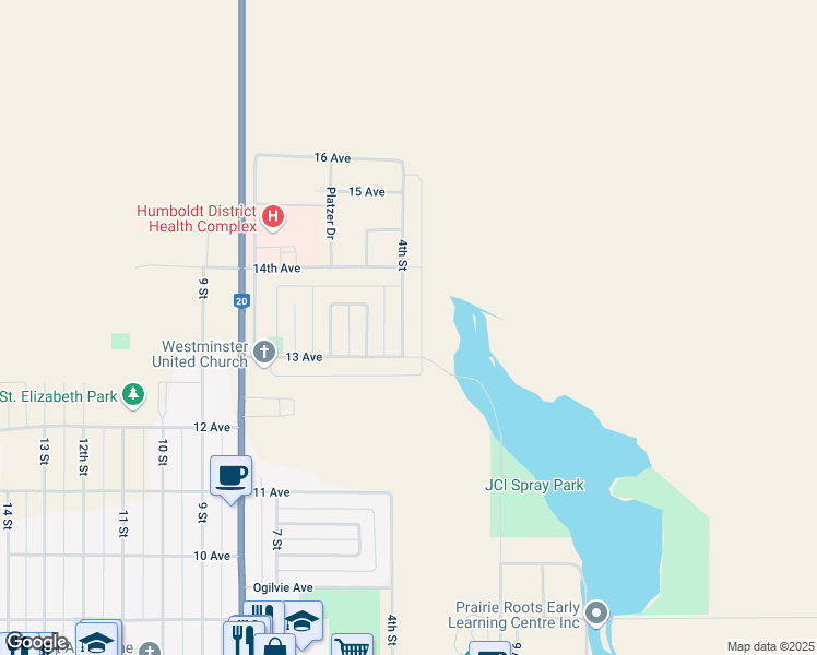 map of restaurants, bars, coffee shops, grocery stores, and more near 1300 4th Street in Humboldt