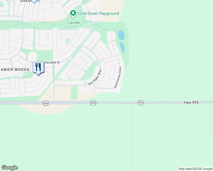 map of restaurants, bars, coffee shops, grocery stores, and more near 52 Vancouver Crescent in Red Deer