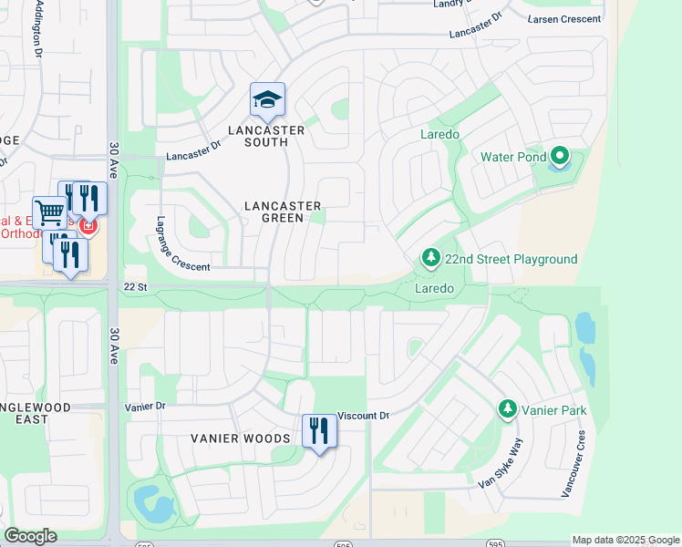 map of restaurants, bars, coffee shops, grocery stores, and more near in Red Deer