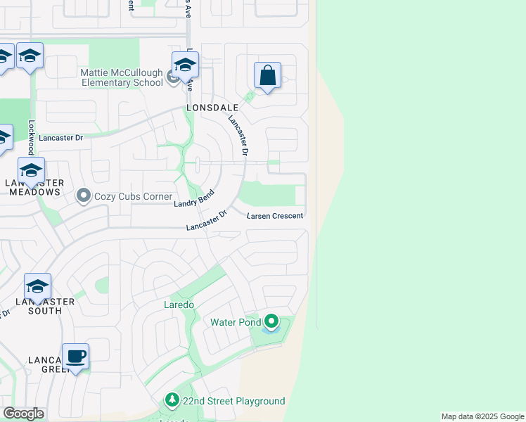map of restaurants, bars, coffee shops, grocery stores, and more near 142 Larsen Crescent in Red Deer