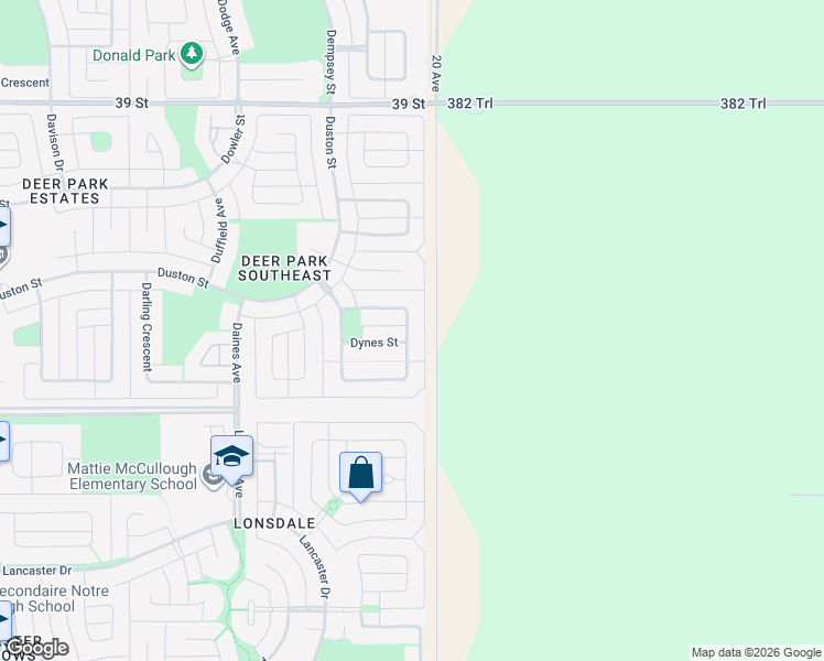 map of restaurants, bars, coffee shops, grocery stores, and more near 204 Deschner Close in Red Deer