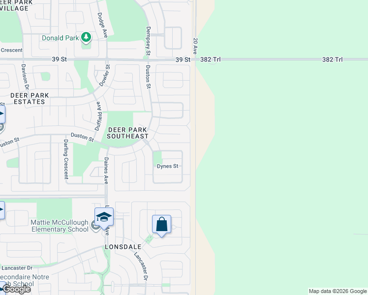 map of restaurants, bars, coffee shops, grocery stores, and more near 204 Deschner Close in Red Deer