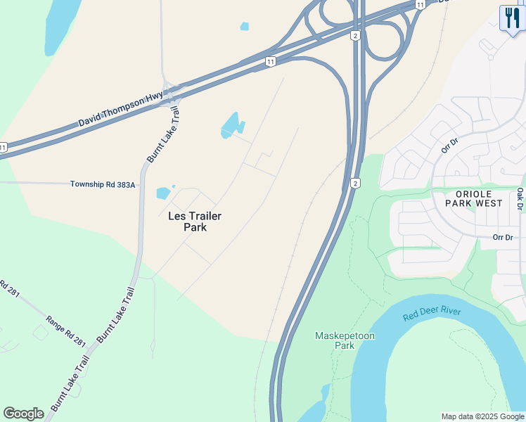 map of restaurants, bars, coffee shops, grocery stores, and more near 28008 Burnt Lake Trail in Division No. 8