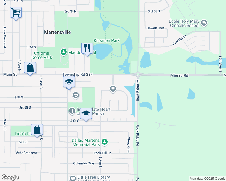 map of restaurants, bars, coffee shops, grocery stores, and more near MacCormack Road in Martensville