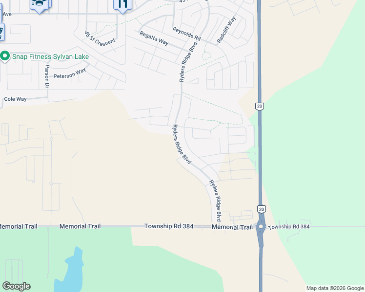 map of restaurants, bars, coffee shops, grocery stores, and more near 4280 Ryders Ridge Boulevard in Sylvan Lake