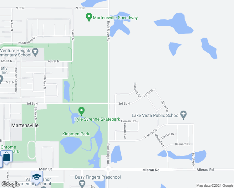 map of restaurants, bars, coffee shops, grocery stores, and more near 151 Beaudry Crescent in Martensville
