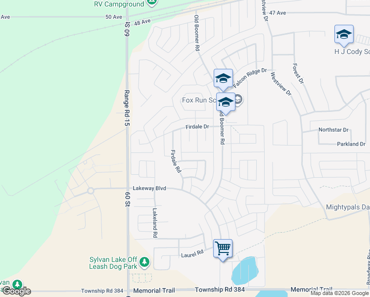 map of restaurants, bars, coffee shops, grocery stores, and more near 9 Filbert Close in Sylvan Lake