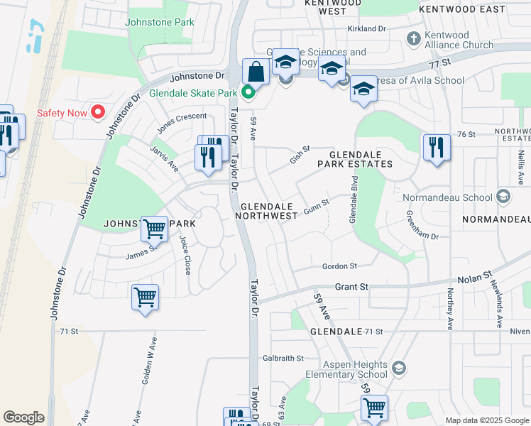 map of restaurants, bars, coffee shops, grocery stores, and more near 5 Greenhouse Place in Red Deer