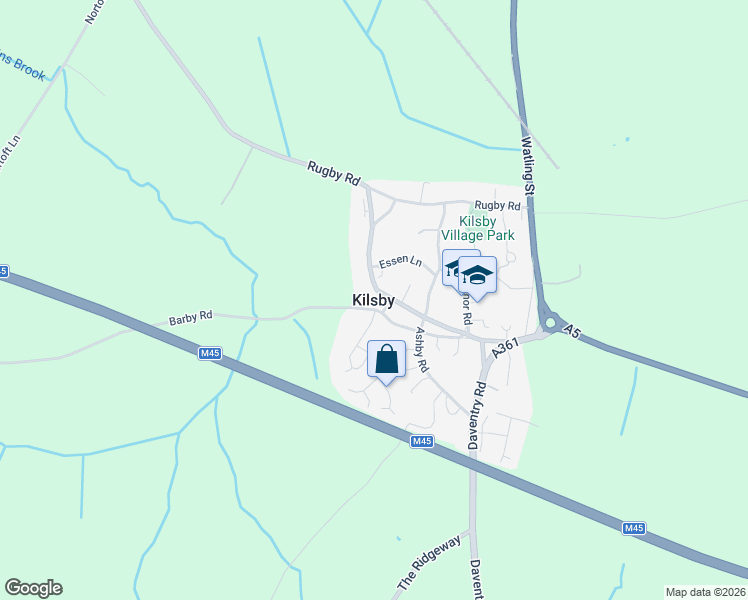 map of restaurants, bars, coffee shops, grocery stores, and more near in Kilsby