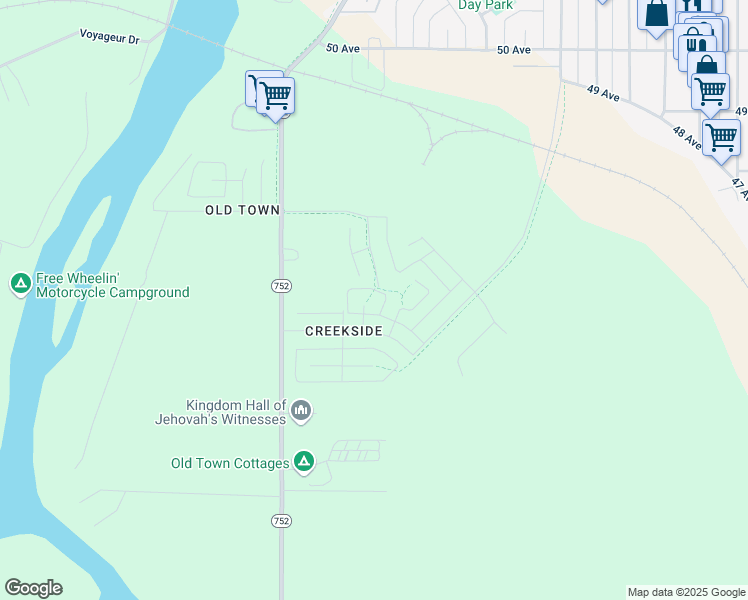 map of restaurants, bars, coffee shops, grocery stores, and more near 4405 59 Street Close in Rocky Mountain House