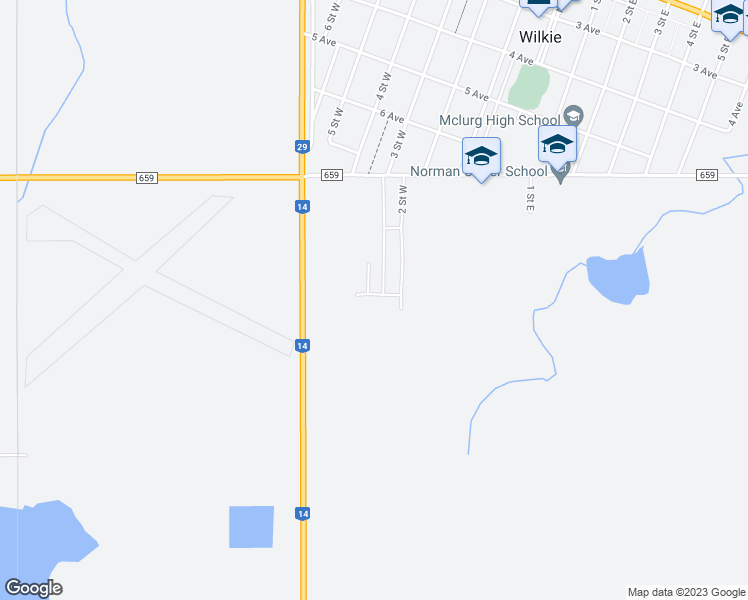 map of restaurants, bars, coffee shops, grocery stores, and more near 100 Gray Crescent in Wilkie