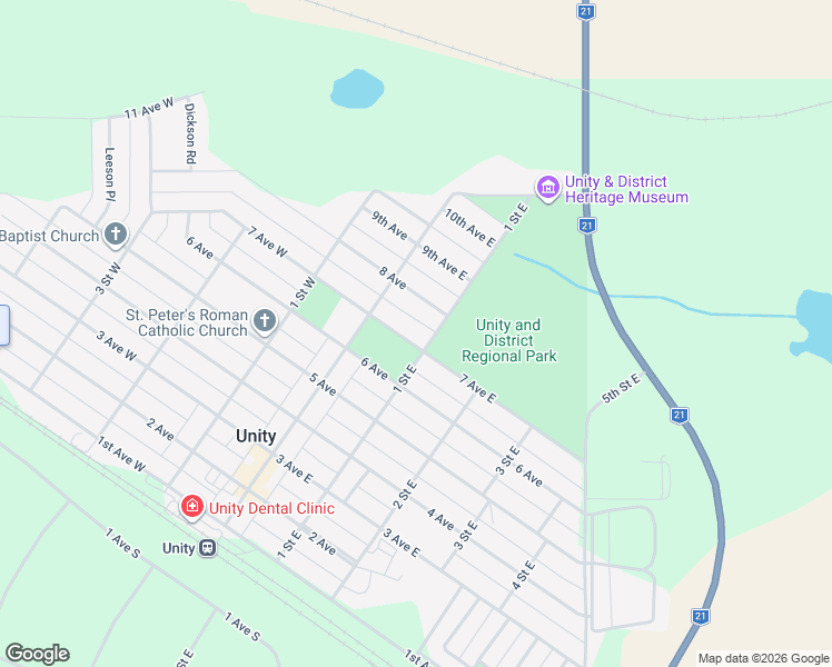 map of restaurants, bars, coffee shops, grocery stores, and more near 161 7 Avenue in Unity