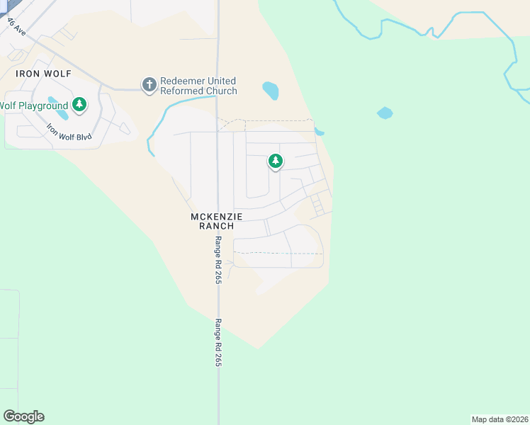 map of restaurants, bars, coffee shops, grocery stores, and more near 39 Mackenzie Crescent in Lacombe